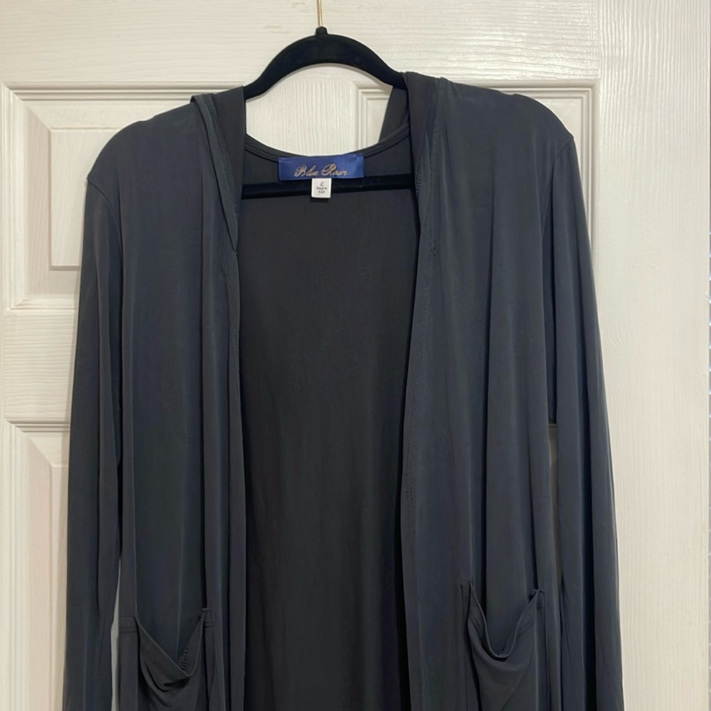 Lightweight black calf length cardigan